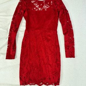 Floral lace red dress | Forever 21 | Cocktail Dress